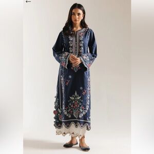 Embroidered Navy Floral Ethnc brand dress Pakistani Indian